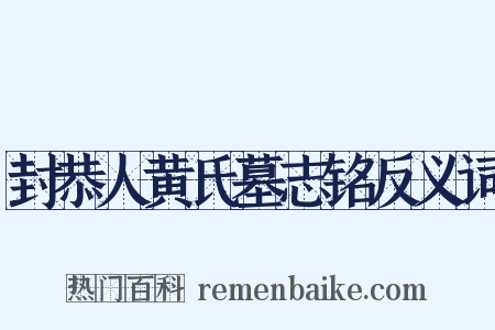 封恭人黄氏墓志铭反义词是什么意思的图片